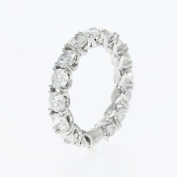 Diamond Eternity Ring Round 14K White Gold 3.90 TCW D/VS2 - Picture 5 of 7
